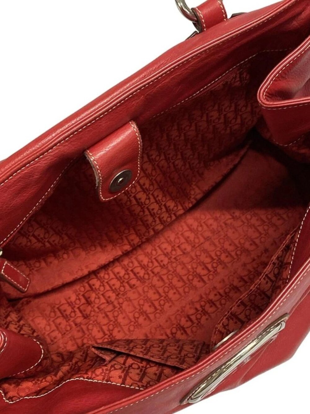 DIOR/ChristianDior Saint Germain / Vintage Traveler Red Leather Tote Bag - Picture 15 of 15